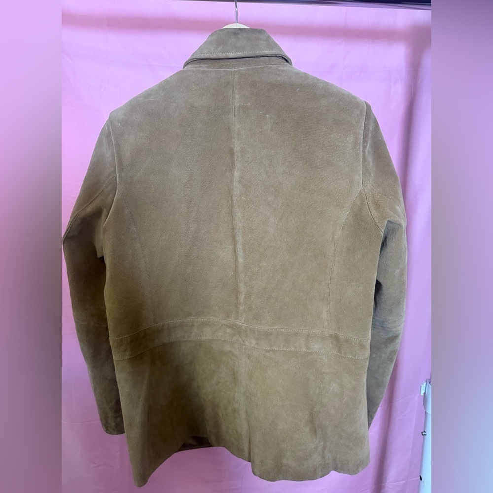 Style & Co. Tan Suede, Genuine Leather Jacket Size Medium - Picture 3 of 4